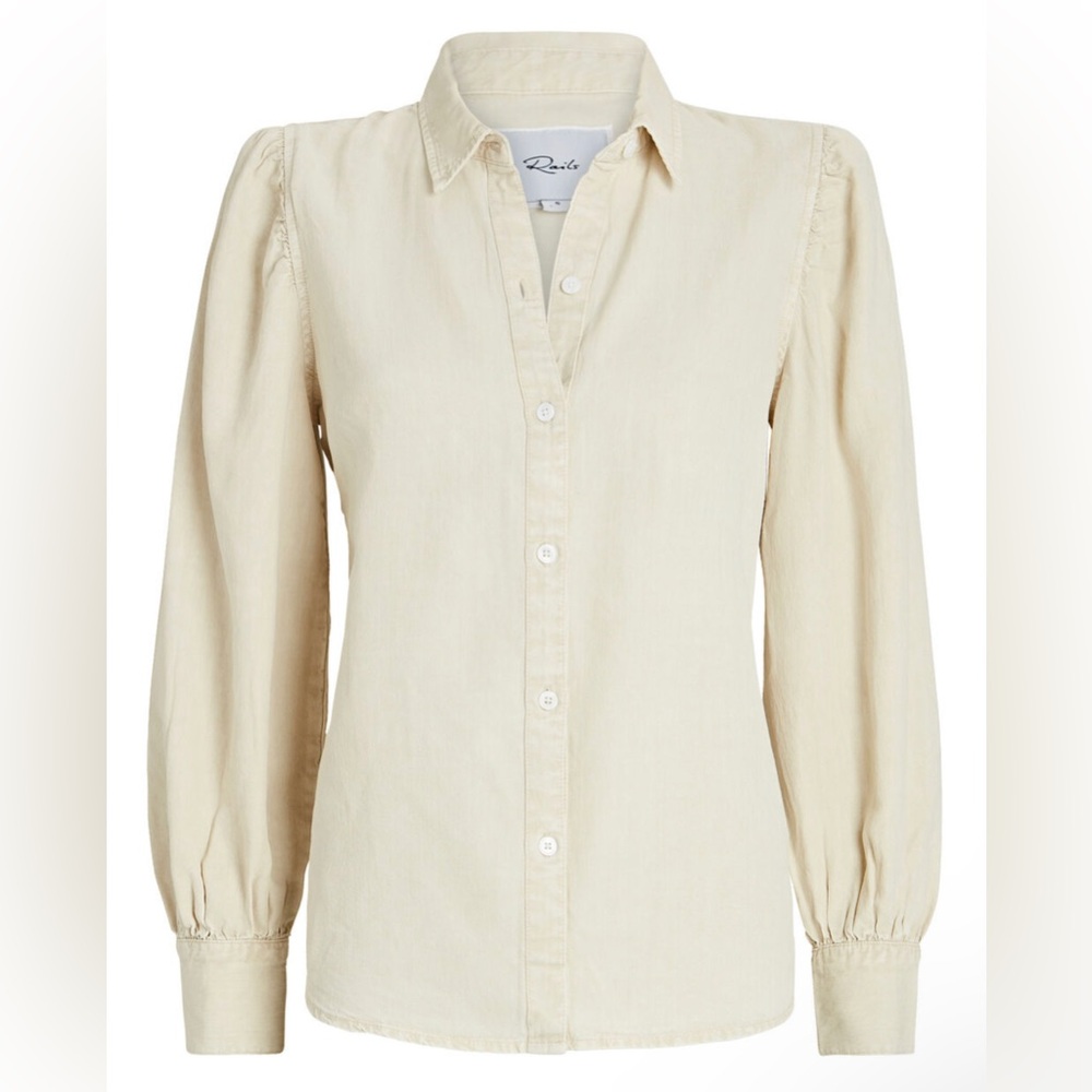 Rails button down puff sleeves shirt